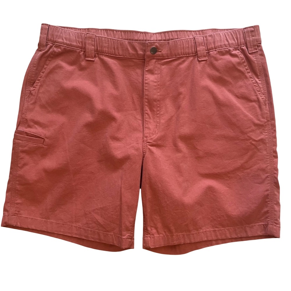 Carhartt Mens Relaxed Fit Canvas Utility Shorts Salmon Pink Orange Size 42